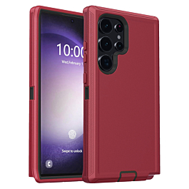 Heavy Duty Case for Galaxy S25 Ultra (RED & BLACK) (Only Ground Shipping)