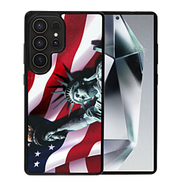 Printing Aluminum Plate Case Statue of Liberty - Style 2 for Galaxy S25 Ultra (Only Ground Shipping)