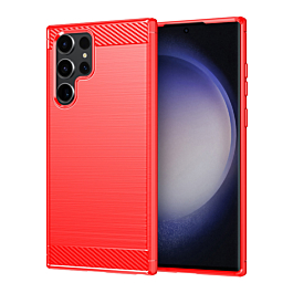 Flexible TPU Rubber Case - RED for Galaxy S25 Ultra (Only Ground Shipping)