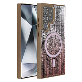 Wireless Charging Bling Diamond Crystal Case - GOLD for Galaxy S25 Ultra (Only Ground Shipping)