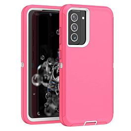 Heavy Duty Case for Galaxy S20 FE (HOT PINK & WHITE) (Only Ground Shipping)
