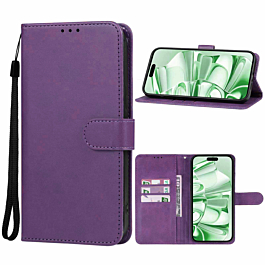 Leather Wallet Case with Card Slot - (PURPLE) for iPhone 16e / 17e (Only Ground Shipping)