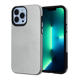 Shock Absorption Protective Dual Layer Case - SILVER for iPhone 13 Pro Max (Only Ground Shipping)