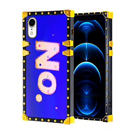 Square Case with BLUE Light Design - 9 for iPhone XR (Only Ground Shipping)