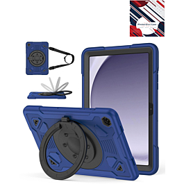 Shockproof Heavy Duty Stand Case with Pen Slot - NAVY BLUE & BLACK for Galaxy Tab A9 Plus 2023 (11") (X210, X216, X218) (Only Ground Shipping)