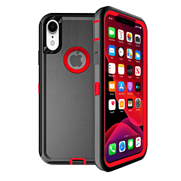 Heavy Duty Case for iPhone XR (BLACK & RED) (Only Ground Shipping)