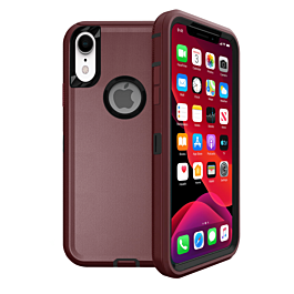 Heavy Duty Case for iPhone XR (MAROON & BLACK) (Only Ground Shipping)