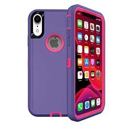 Heavy Duty Case for iPhone XR (DARK PURPLE & PINK) (Only Ground Shipping)
