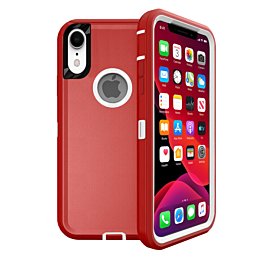 Heavy Duty Case for iPhone XR (RED & WHITE) (Only Ground Shipping)