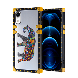 Square Case with Mirror Design - Style 2 for iPhone XR (Only Ground Shipping)