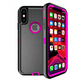 Heavy Duty Case for iPhone XS Max (BLACK & HOT PINK) (Only Ground Shipping)