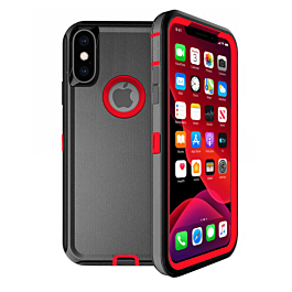 Heavy Duty Case for iPhone XS Max (BLACK & RED) (Only Ground Shipping)