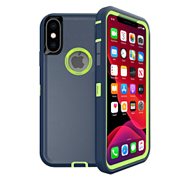 Heavy Duty Case for iPhone XS Max (DARK BLUE & LIGHT GREEN) (Only Ground Shipping)