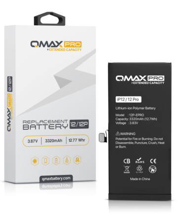 Stock up on the QMAX Pro Extended Capacity Replacement Battery for iPhone 12 and 12 Pro, 3320 mAH.







