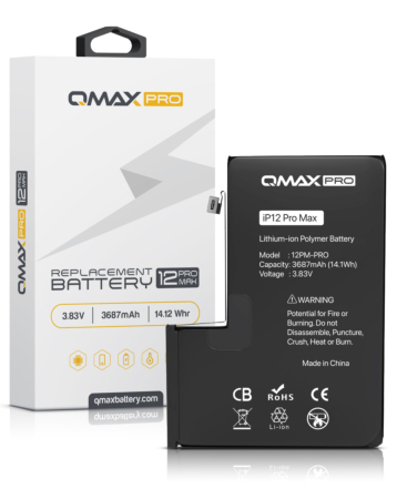 Order the QMAX Pro Replacement Battery for iPhone 12 Pro Max 3687 mAH.






