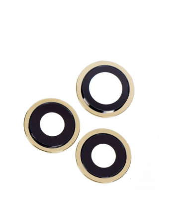 Back Camera Lens with Bracket for iPhone 12 Pro Max (GOLD) (3 Piece Set) (Premium)