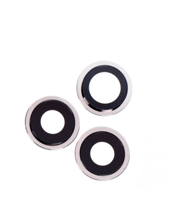 Back Camera Lens with Bracket for iPhone 12 Pro Max (SILVER) (3 Piece Set) (Premium)
