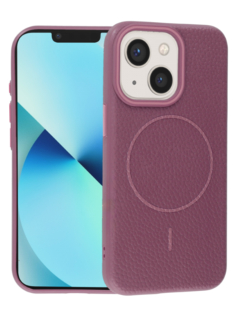 Magnetic Leather Soft Cases (SUNSET PURPLE) for iPhone 13 Mini (Only Ground Shipping)