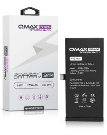 Shop the QMAX Prime Extended Capacity Replacement Battery for iPhone 13 Mini Spot Weld Not Required 2550 mAH.