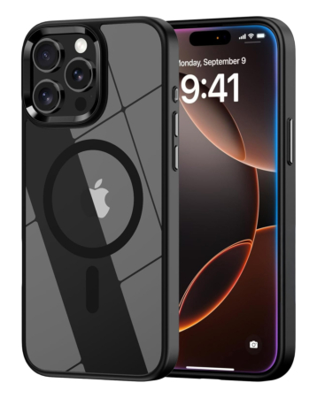 Shiny Magnetic Clear Cases - BLACK for iPhone 13 Pro Max (Only Ground Shipping)