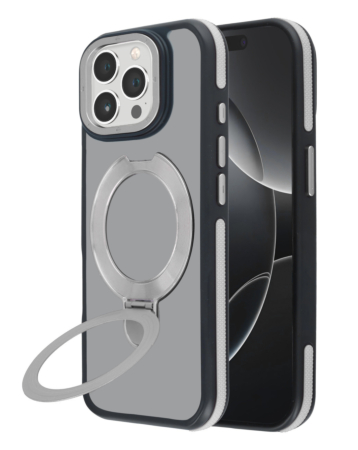 Matte Transparent Case with Wireless Charging Kickstand - GRAY for iPhone 13 Pro Max (Only Ground Shipping)