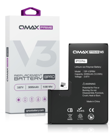 Shop the QMAX Prime V3 Replacement Battery for iPhone 13 Pro No Pop-Up 3095 mAh.
