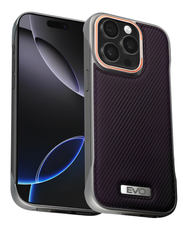 EVO Carbon Design Leather Slim Case - PURPLE for iPhone 13 Pro Max (Only Ground Shipping)