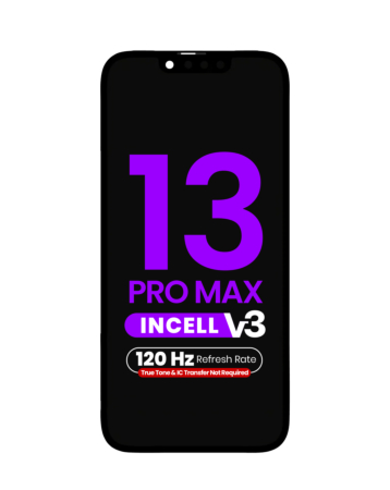 Grab the wholesale deals on the aftermarket Incell QV7 V3 120Hz LCD assembly for iPhone 13 Pro Max, true tone programming and IC transfer not required.

