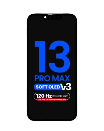OLED Assembly for iPhone 13 Pro Max (True Tone Programming and IC Transfer NOT REQUIRED) (Aftermarket QV8 V3 / Soft / 120HZ)
