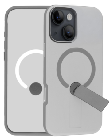 Shockproof Rugger Magnetic Case with Kickstand (GRAY) for iPhone 13 / 14 (Only Ground Shipping)
