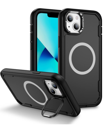 Shockproof Magsafe Case with Camera Stand - BLACK for iPhone 13 / 14 (Only Ground Shipping)