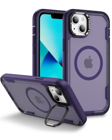 Shockproof Magsafe Case with Camera Stand - PURPLE for iPhone 13 / 14 (Only Ground Shipping)