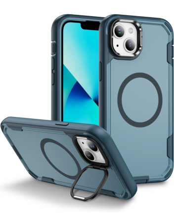 Shockproof Magsafe Case with Camera Stand - SAPPHIRE BLUE for iPhone 13 / 14 (Only Ground Shipping)