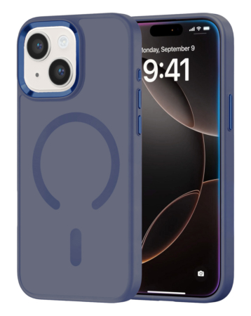 New Magnetic Wireless Charging Case with IC Chip (NAVY BLUE) for iPhone 13 / 14 (Only Ground Shipping)