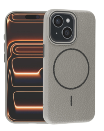 Magnetic Leather Soft Cases (TIT GRAY) for iPhone 13 / 14 (Only Ground Shipping)
