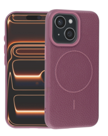Magnetic Leather Soft Cases (SUNSET PURPLE) for iPhone 13 / 14 (Only Ground Shipping)