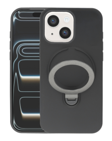 Pastel Shield Carbon Fiber Magnetic Kickstand Case (BLACK) for iPhone 13 / 14 /16e/ 17e (Only Ground Shipping)