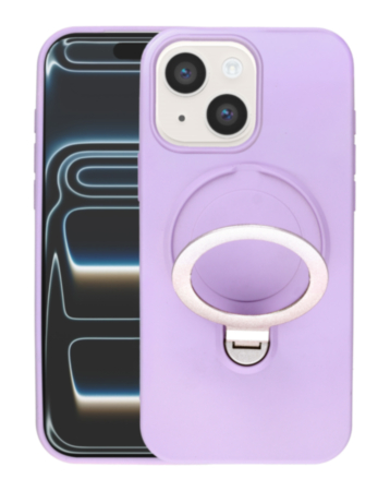 Pastel Shield Carbon Fiber Magnetic Kickstand Case (LILAC) for iPhone 13 / 14 /16e/ 17e (Only Ground Shipping)