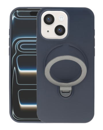 Pastel Shield Carbon Fiber Magnetic Kickstand Case (NAVY BLUE) for iPhone 13 / 14 /16e/ 17e (Only Ground Shipping)