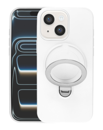 Pastel Shield Carbon Fiber Magnetic Kickstand Case (WHITE) for iPhone 13 / 14 /16e/ 17e (Only Ground Shipping)
