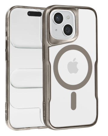 Glossy & Transparent Magnetic Case - TITANIUM for iPhone 13 / 14 (Only Ground Shipping)