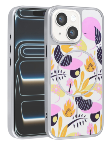 Dual Layer Flower Design Magsafe Cases - WHITE for iPhone 13 / 14 (Only Ground Shipping)