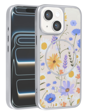 Dual Layer Flower Design Magsafe Cases - BEIGE for iPhone 13 / 14 (Only Ground Shipping)