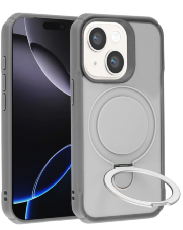 Shockproof Case with Magnetic Kickstand for iPhone 13 / 14 / 16e / 17e (GRAY) (Only Ground Shipping)