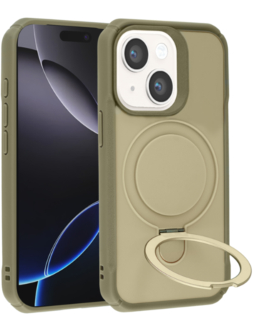 Shockproof Case with Magnetic Kickstand for iPhone 13 / 14 / 16e / 17e (KHAKI) (Only Ground Shipping)