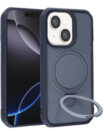 Shockproof Case with Magnetic Kickstand for iPhone 13 / 14 / 16e / 17e (NAVY BLUE) (Only Ground Shipping)