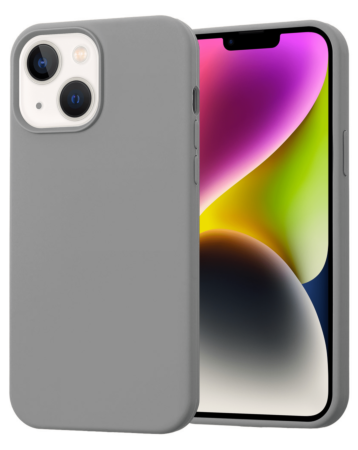 iPhone 14 Plus / 15 Plus Soft Solid Silicone Case (Full Buttom Cover) - GRAY (Only Ground Shipping)