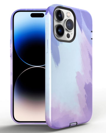 Thinner Heavy Duty Rainbow Case - PURPLE for iPhone 14 Pro (Only Ground Shipping)
