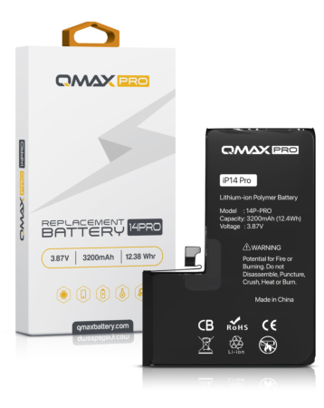Shop the QMAX Pro replacement battery for iPhone 14 Pro with 3200 mAh.