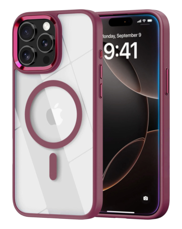 Shiny Magnetic Clear Cases - CHERRY for iPhone 14 Pro Max (Only Ground Shipping)